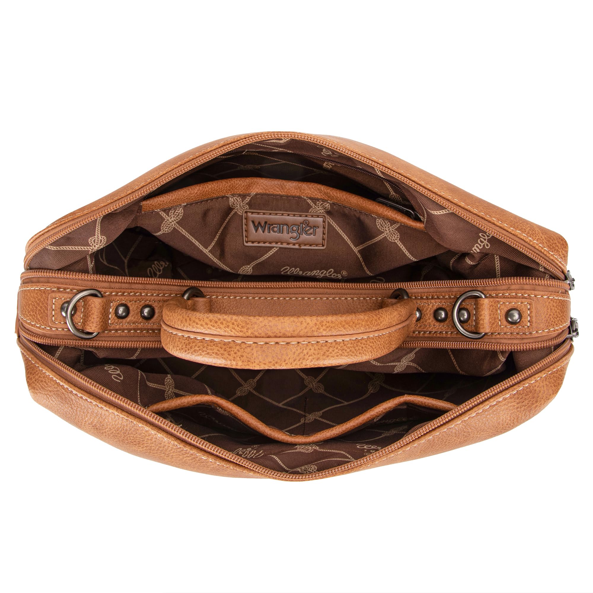 Wrangler Genuine Leather Doctor Bag for Women - Stylish Shoulder Handbag & Crossbody Purse for Work, Travel & Everyday Use