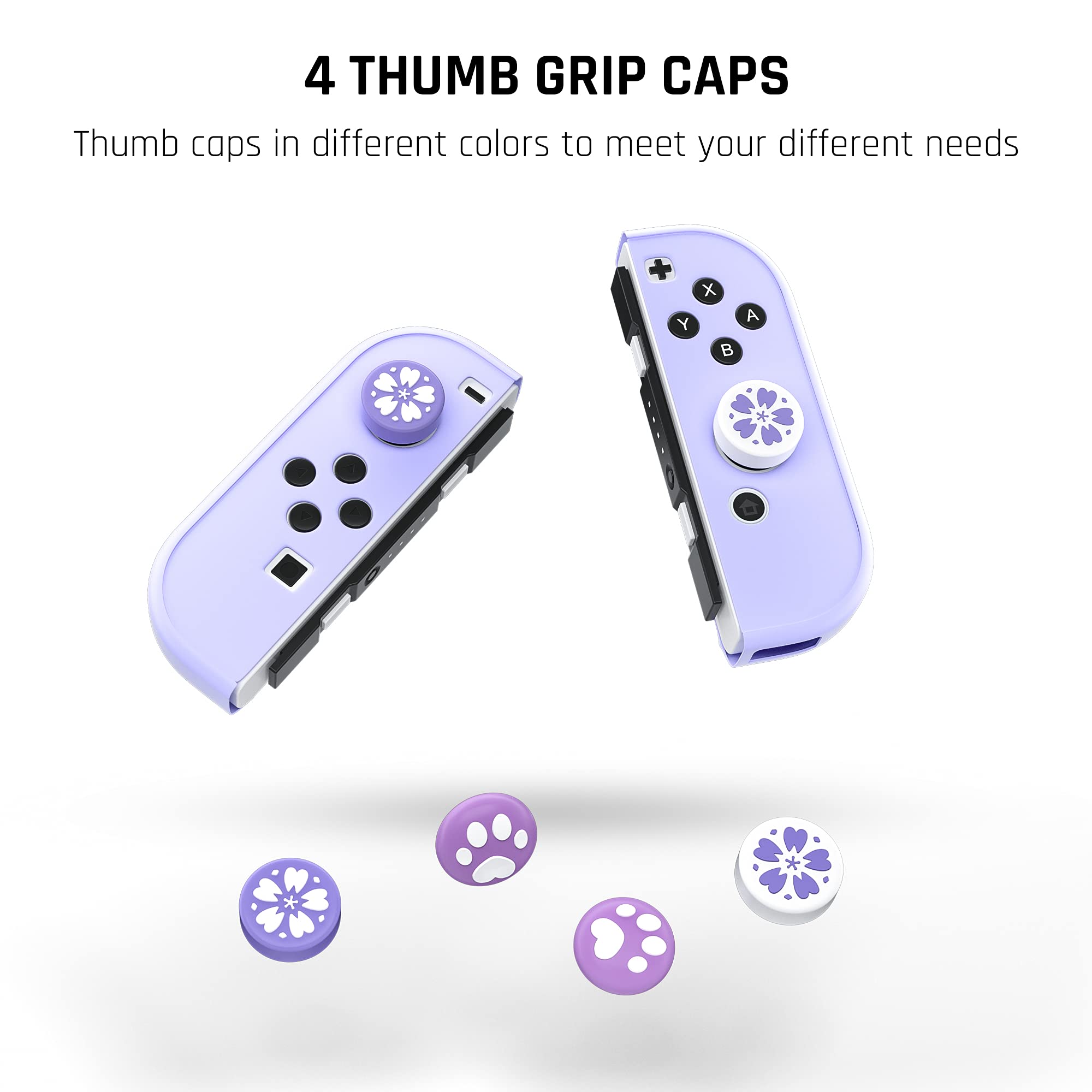 Premium Purple Protective Case for Nintendo Switch OLED Model 2021 - Dockable Hard Shell Cover with Screen Protector & 4 Thumb Grips - Full Body Protection for Switch OLED Console & Joy-Con Controllers - Perfect for Gaming, Travel and Everyday Use