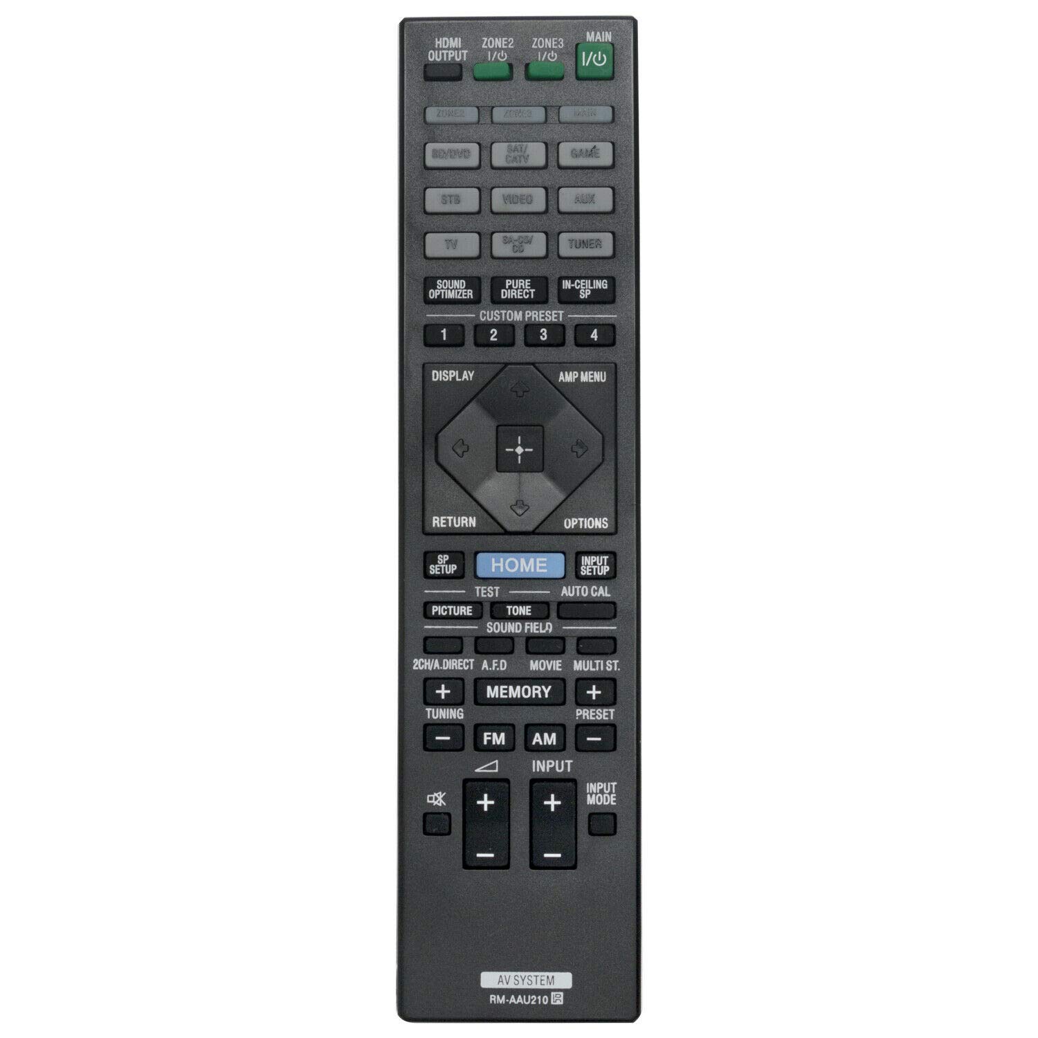 Universal Replacement Remote Control for Sony STR-ZA2000ES STR-ZA1000ES STR-ZA3000ES AV Receivers - Compatible with AC, TV & Audio Devices | Perfect for Home Theater & Entertainment Systems