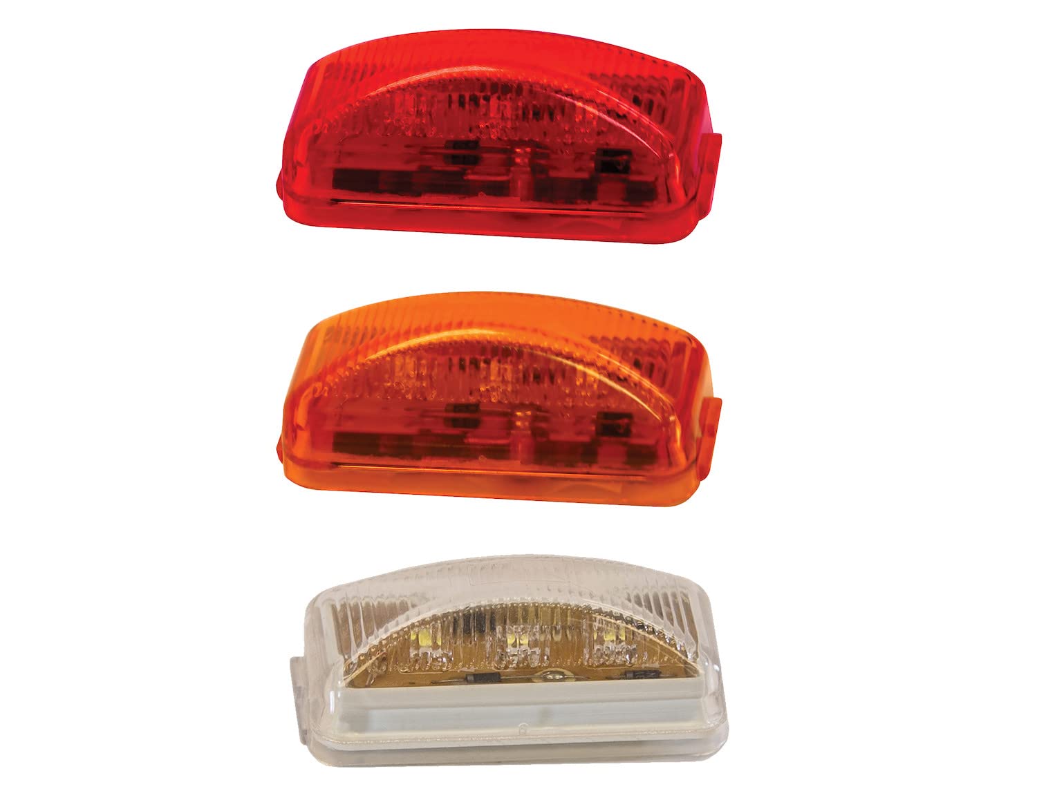 2.5 Inch Red LED Surface Mount Clearance Light Kit - 3 Super Bright LEDs with PL-10 Connector (Includes Mounting Bracket & Plug) | Perfect for Trucks, Trailers, RVs & Heavy Equipment Safety Marking