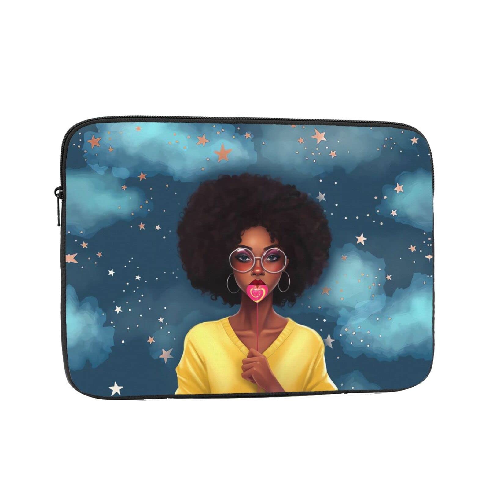 10 Inch Laptop Sleeve for Women - Impact Resistant, Sturdy & Lightweight Anti-Vibration Computer Case Cover - African American Black Girl Design - Perfect for Work, School & Travel