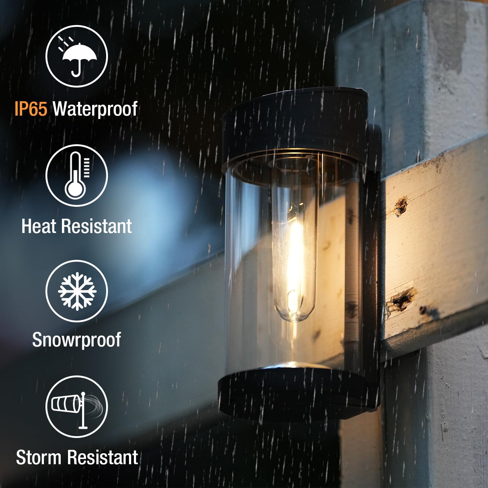 4 Pack Solar Fence Lights Outdoor - IP65 Waterproof LED Solar Wall Step Lights with Glass Cover - Warm White Solar Powered Garden Decor for Fence Post, Deck, Backyard, Porch - Perfect for Pathway Lighting and Nighttime Safety