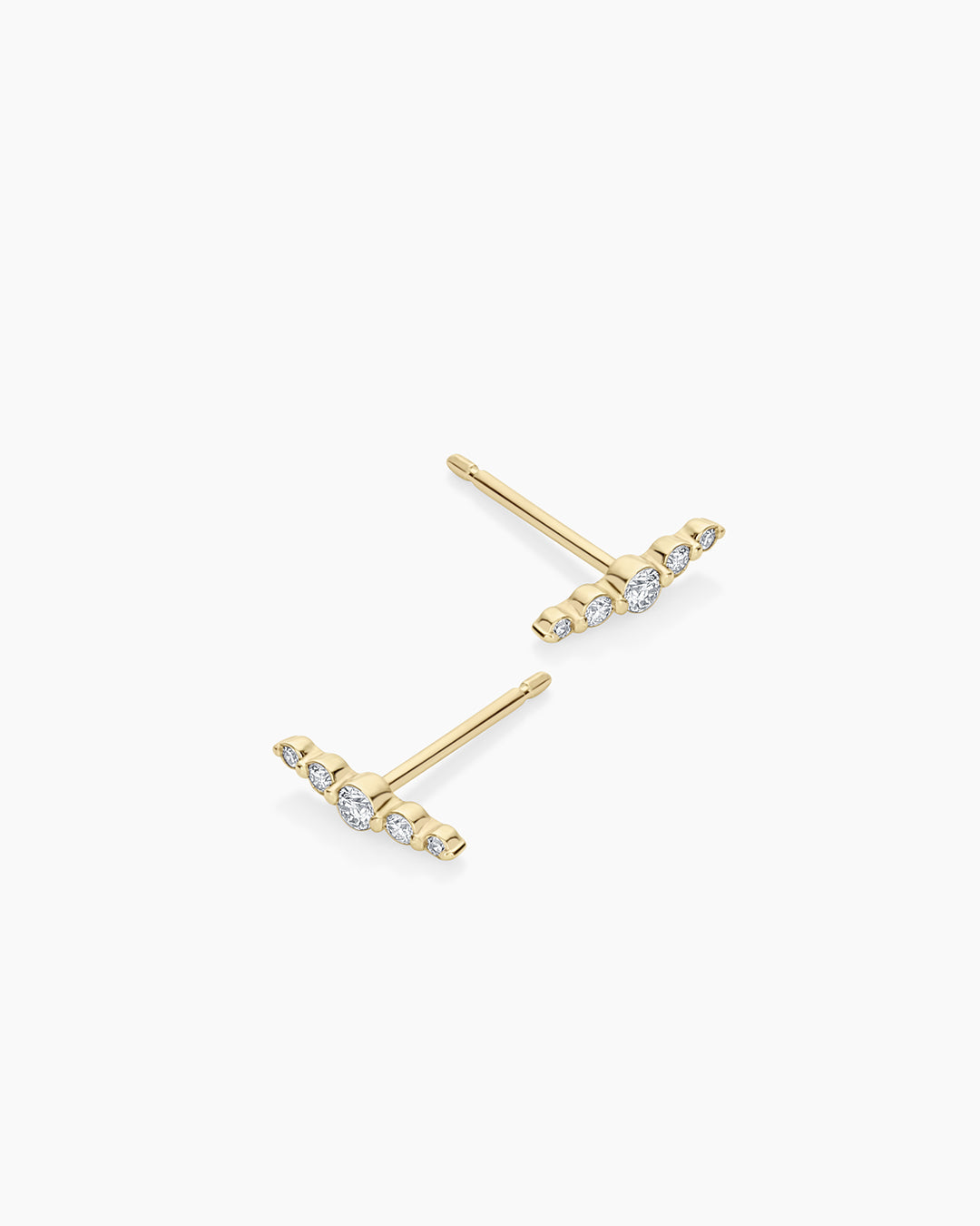 Elle Diamond Row Stud Earrings for Women - Sparkling Cubic Zirconia Studs for Everyday Wear & Special Occasions