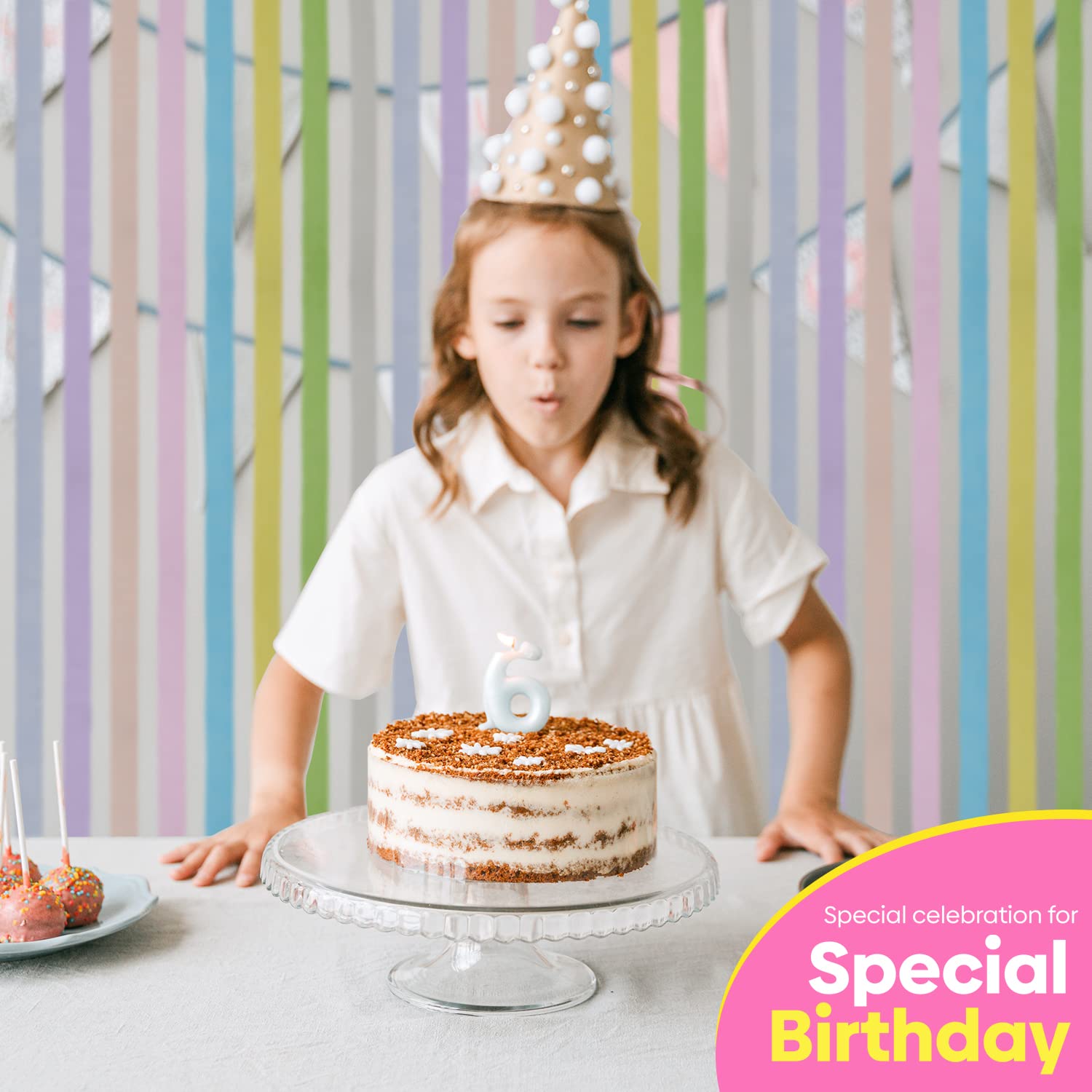 8 Pastel Streamers - 656ft Pack of Pastel Birthday Party Decorations, Rainbow Party Supplies, Wedding Backdrop Decor (1.8