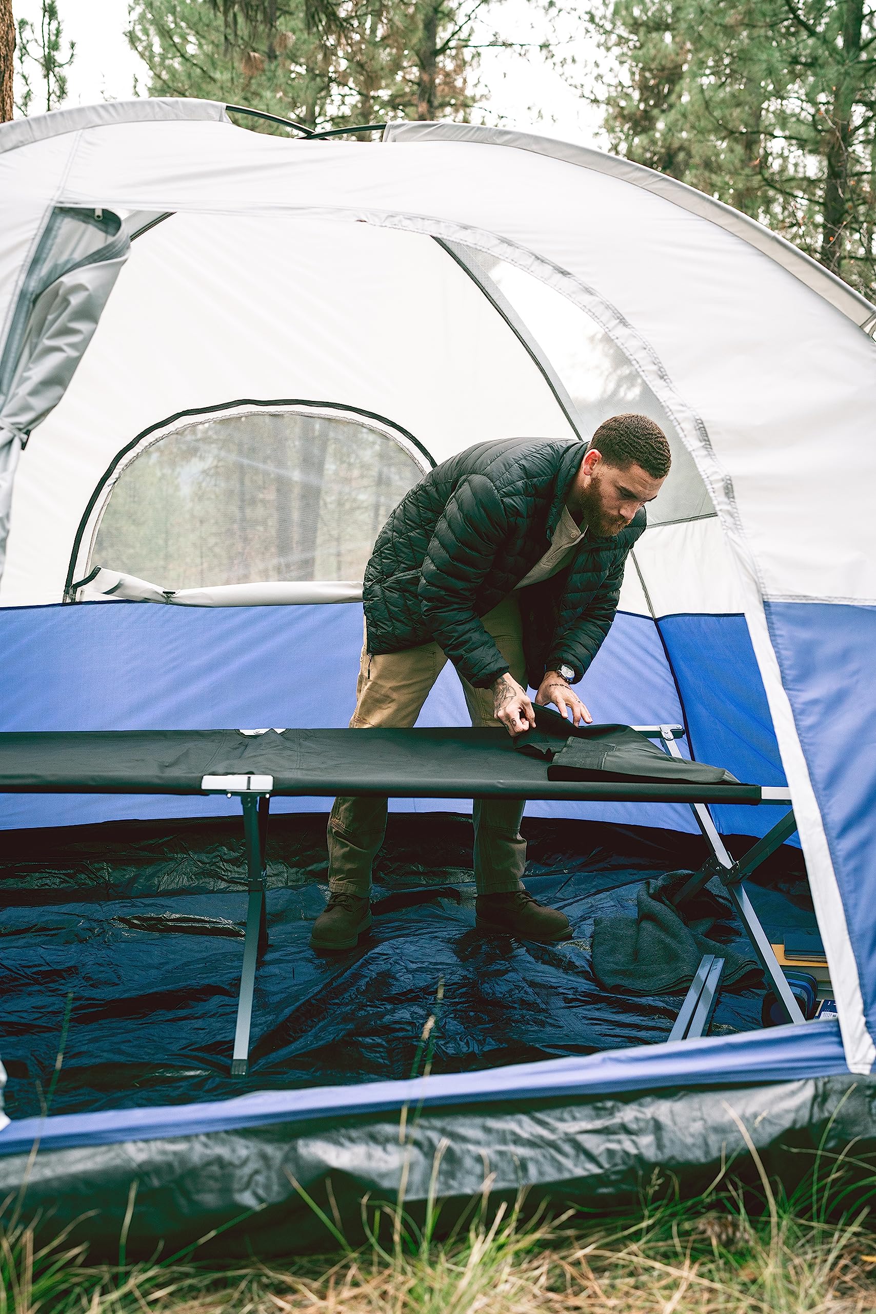 Stansport Folding Camping Cot - Lightweight Portable Bed for Outdoor Adventures, Hiking, Backpacking & Travel - Heavy Duty Support for Adults & Kids