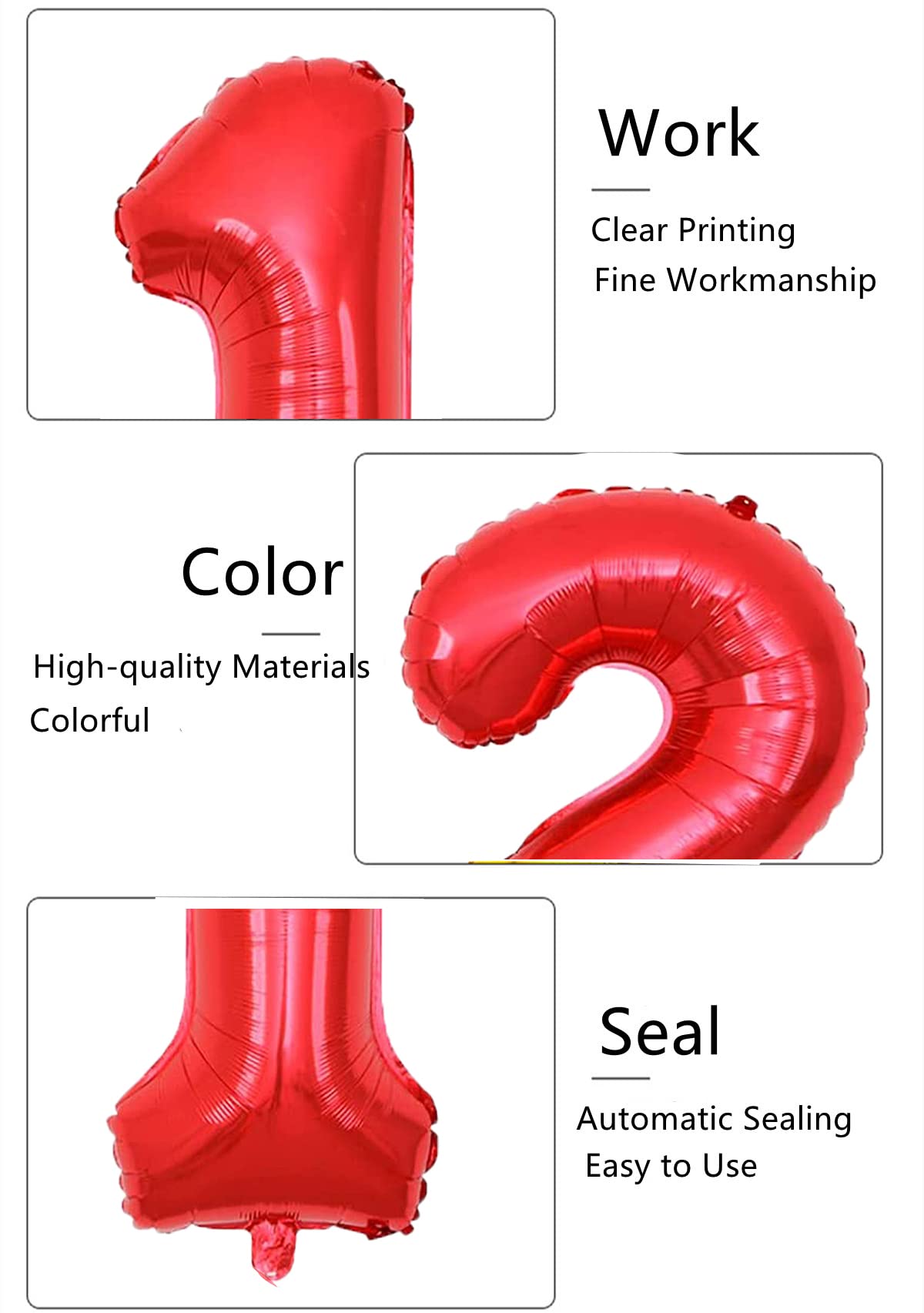 40 Inch Jumbo Red Number 37 Foil Balloons - Large Prom, Birthday & Anniversary Party Decorations - Perfect for 37th Birthday Parties, Wedding Anniversaries, Graduations & Photo Props