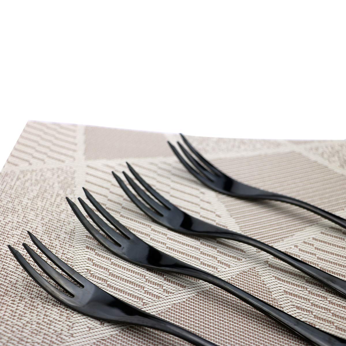 Premium 6-Piece Stainless Steel Seafood Fork Set - 18/10 Mirror Polished Black Heavy-Duty Fish Forks, Elegant Flatware for Oysters, Lobster & Crab - Perfect for Fine Dining & Seafood Restaurants