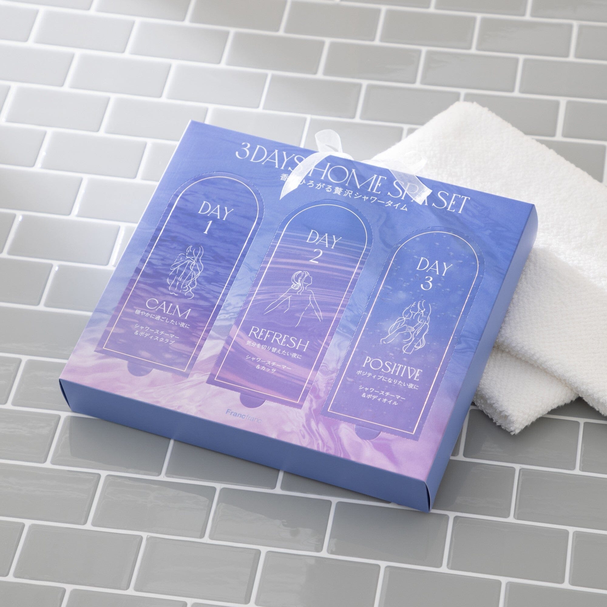 3-Day Home Spa Set for Relaxation & Rejuvenation - Light Blue Aromatherapy Kit | Perfect for Self-Care, Gift Giving & Stress Relief