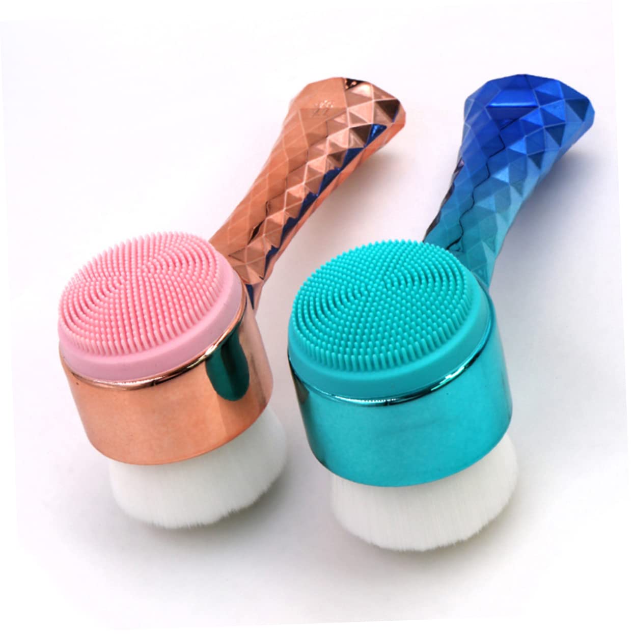 Beavorty 2-Pack Silicone Facial Cleansing Brush - 3D Deep Cleaning Exfoliator & Massage Tool for Face & Body | Gentle Skin Scrubber, Blackhead Remover & Pore Cleaner | Perfect for Daily Skincare Routine & Spa Treatments