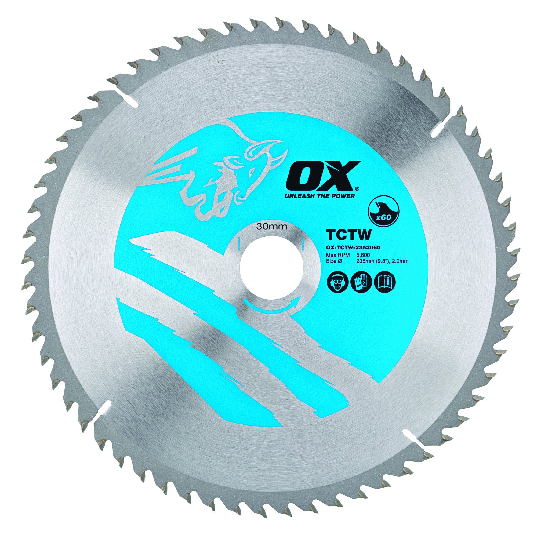 Premium OX Wood Cutting Circular Saw Blade 235x30mm, 60 Teeth ATB - Perfect for Hardwood, Plywood & MDF Cutting - Ideal for DIY Projects & Professional Woodworking
