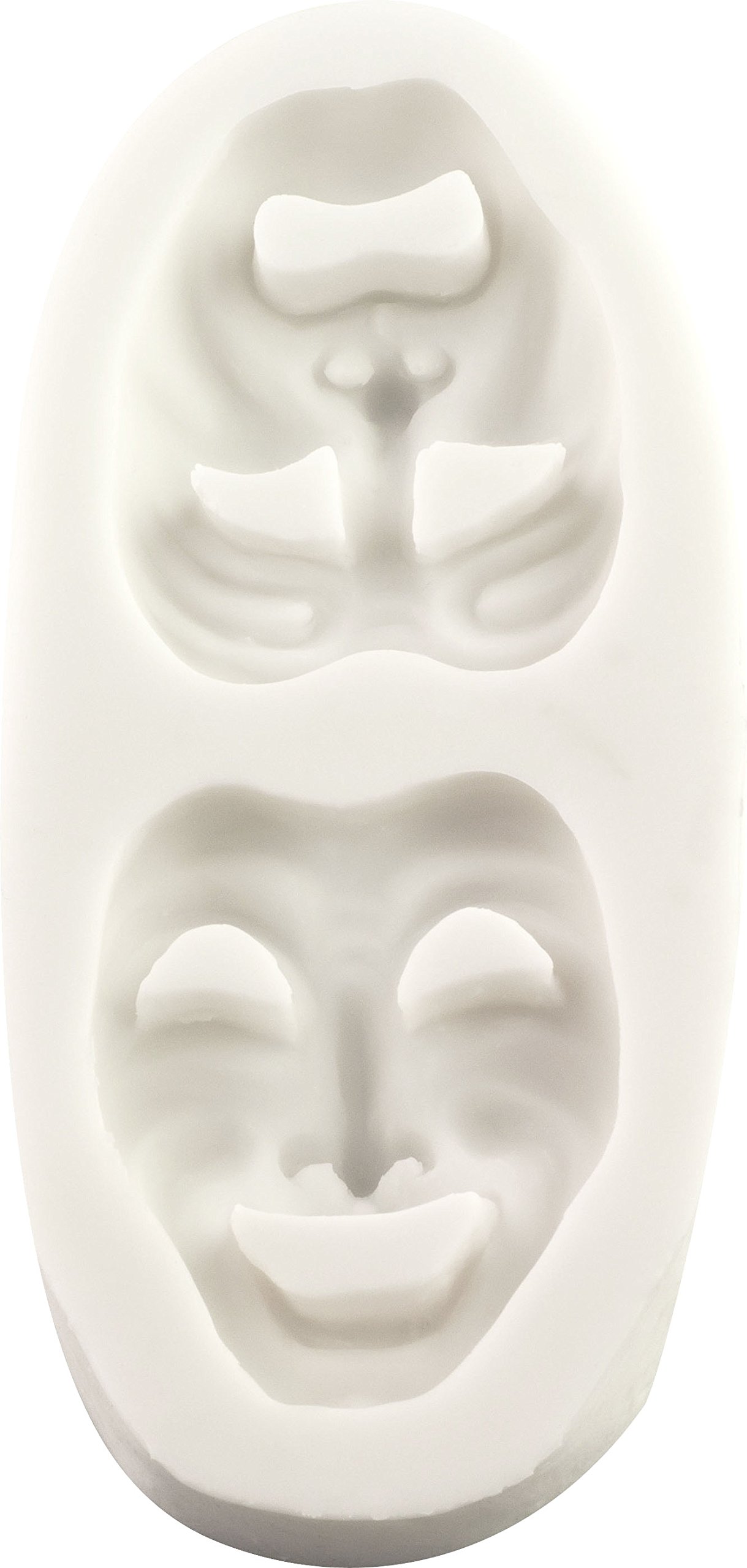 Comedy and Tragedy Masks Silicone Mold - Food Grade, Non-Stick for Fondant, Candy, Resin, Clay & Soap Making | Perfect for DIY Crafts, Cake Decorating & Theater Themed Parties