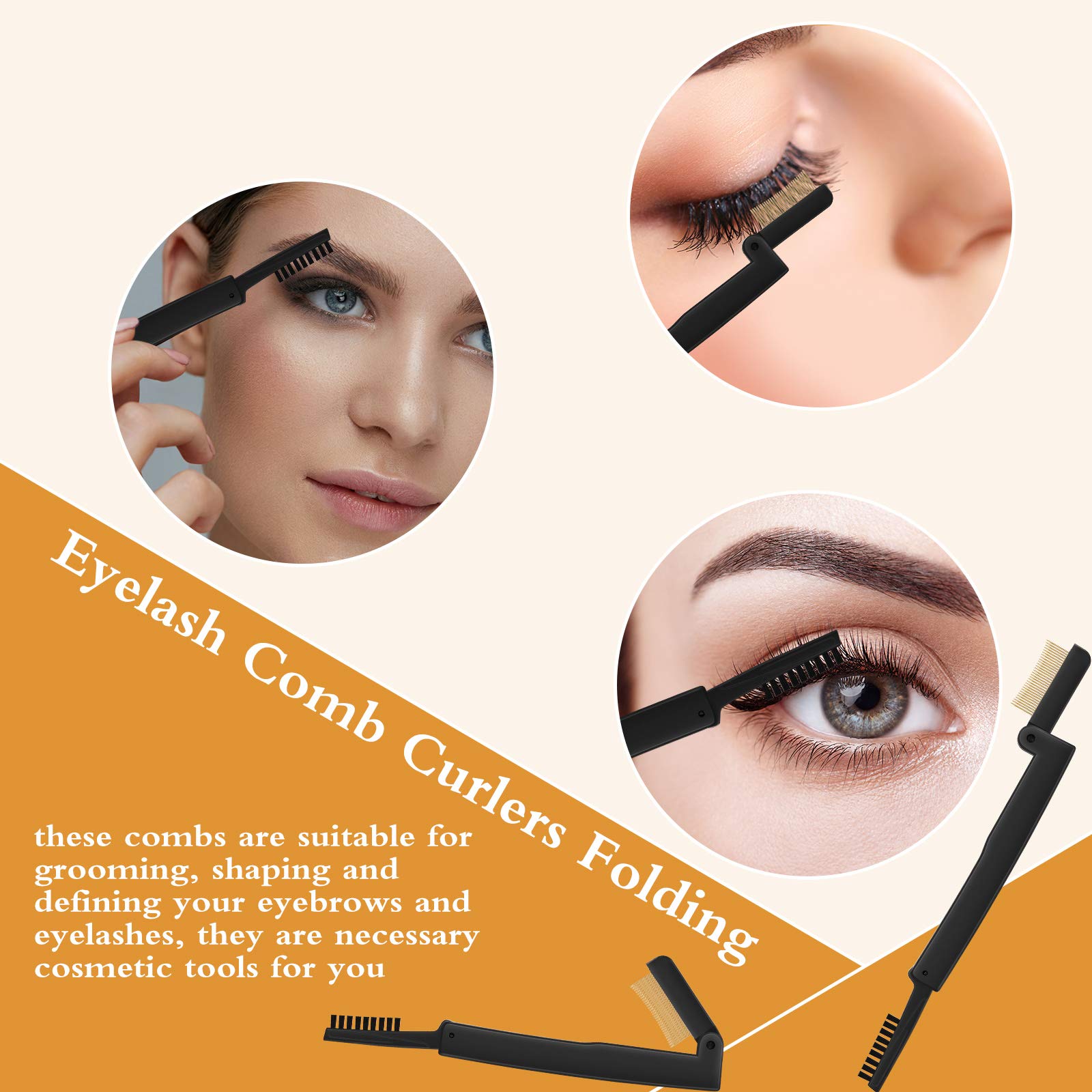 2 Pack Dual-Sided Eyelash Comb & Eyebrow Grooming Tool - Professional Mascara Applicator & Lash Separator for Flawless Makeup - Perfect for Home, Salon & Travel Beauty Kits