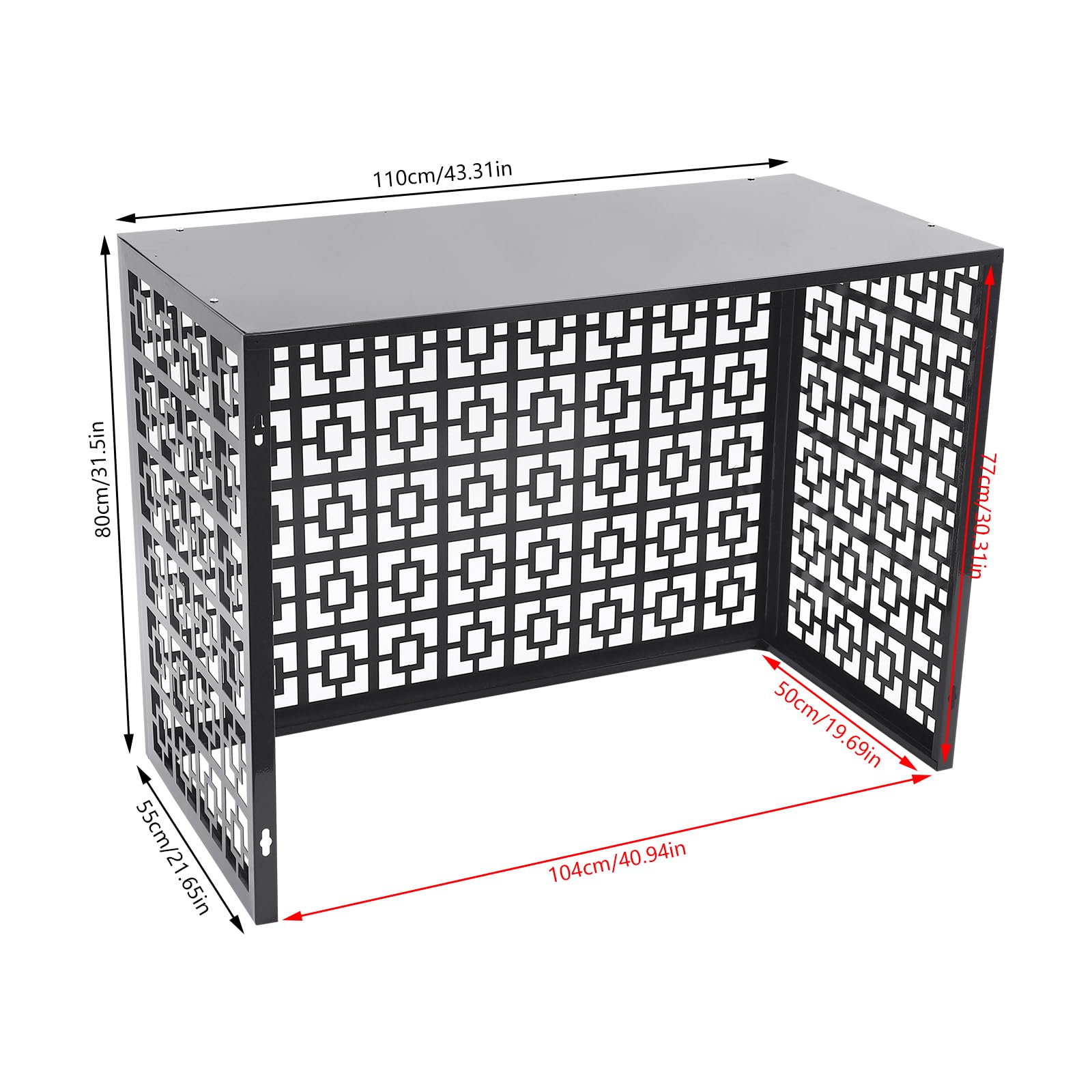 Gdrasuya10 Aluminum Air Conditioner Fence - Waterproof Outdoor AC Cover with 3 Metal Panels for 2-3P Units | Durable Privacy Screen for Home & Garden Protection