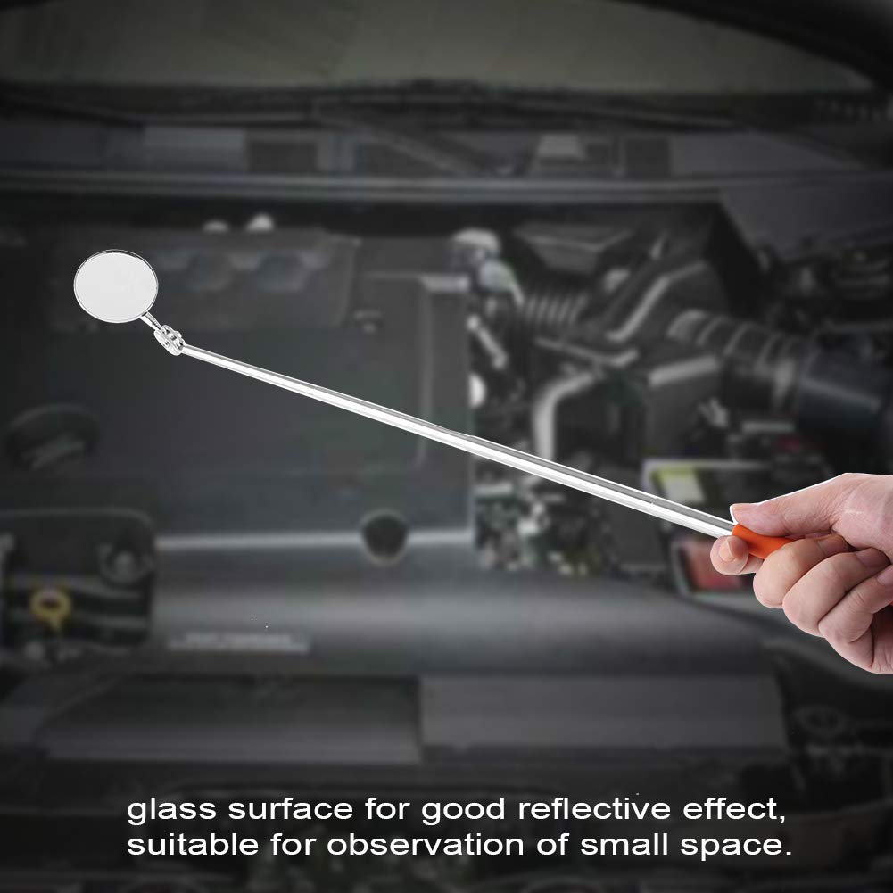 360° Rotating Telescopic Inspection Mirror for Mechanics - Extendable 50×600mm Tool with Grip Cover - Perfect for Car Repair, HVAC & Machine Maintenance