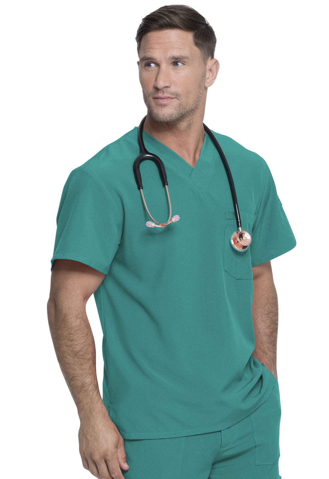 Dickies EDS Essentials Men's Scrubs Top - Tuckable V-Neck Work Shirt DK635 - Comfortable Medical Uniform for Doctors, Nurses & Healthcare Professionals