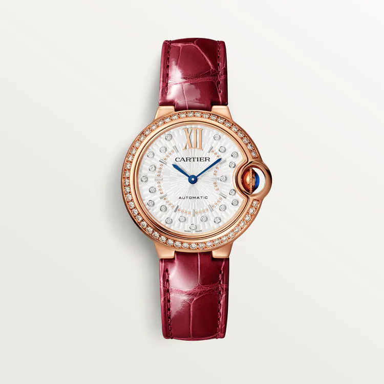 Cartier Ballon Bleu 18K Rose Gold Diamond Ladies Watch - Luxury Women's Timepiece for Formal Events & Special Occasions