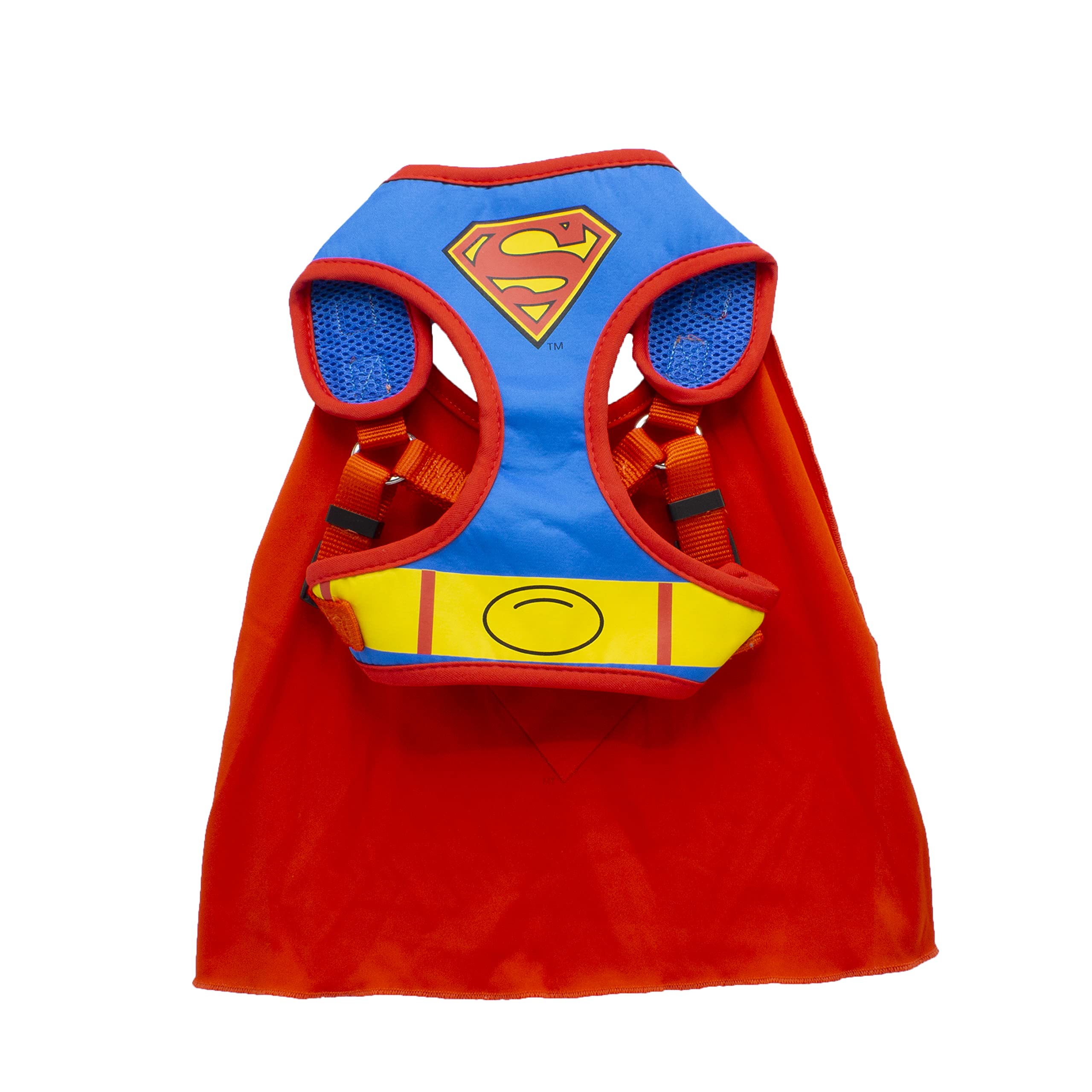 Superman Dog Harness with Cape - No Pull Pet Harness for Medium Dogs | DC Comics Pet Costume & Walking Gear | Perfect for Cosplay, Halloween & Comic Con Events