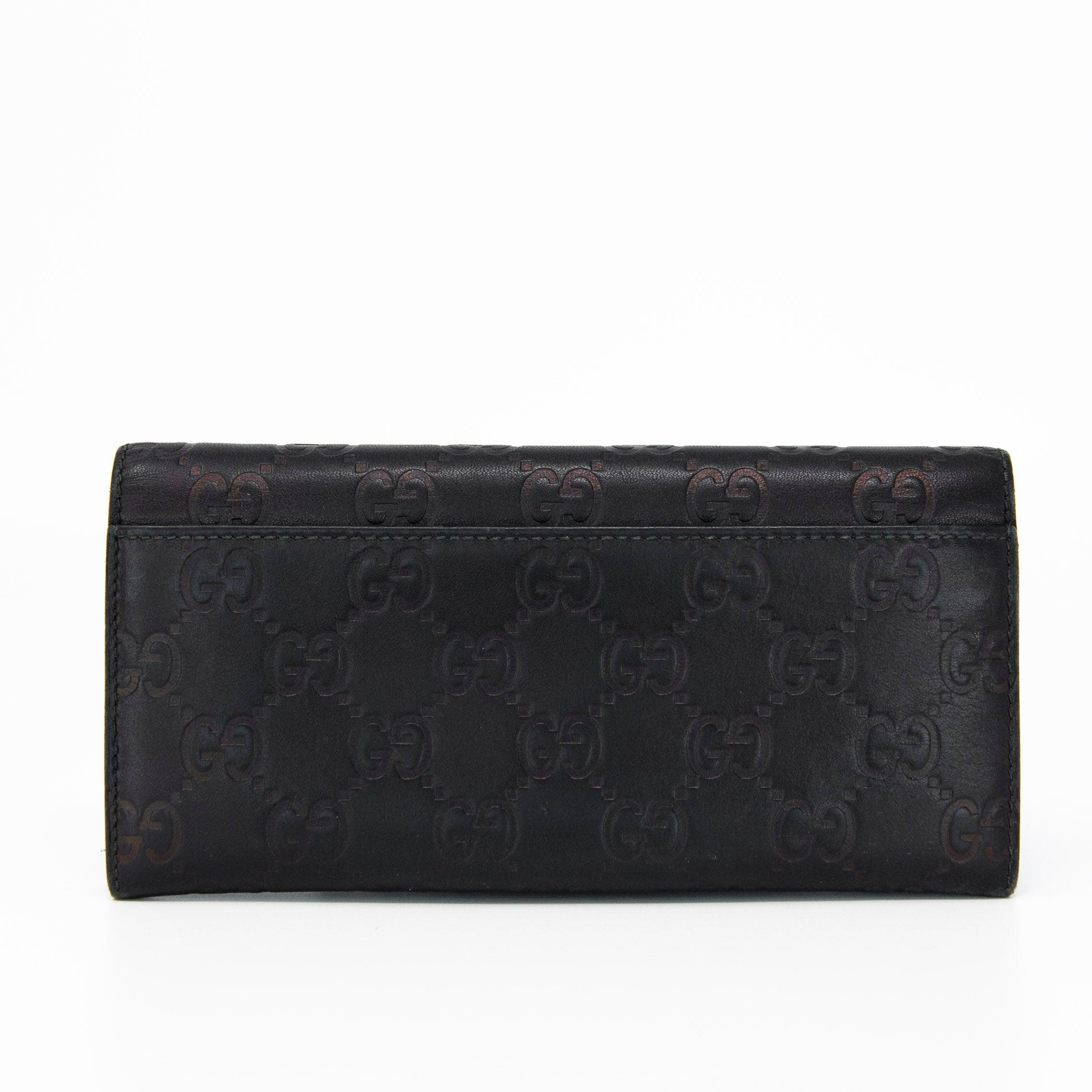 Gucci GG Monogram Brown Leather Continental Long Wallet for Men - Stylish & Durable Designer Bifold Wallet for Everyday Use & Travel