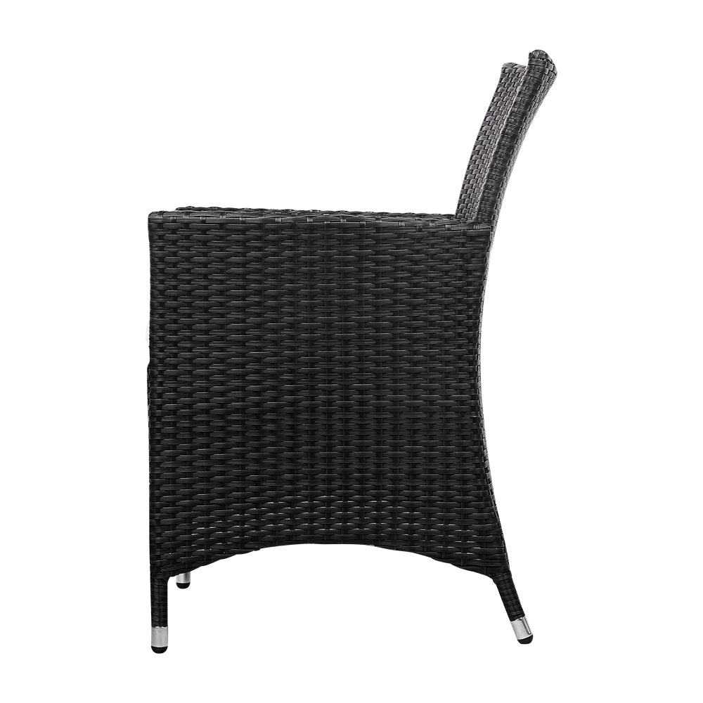 2-Piece Outdoor Dining Chairs Set - Patio Furniture with Wicker Design & Cushions - Perfect for Garden, Backyard, Poolside & Balcony Dining