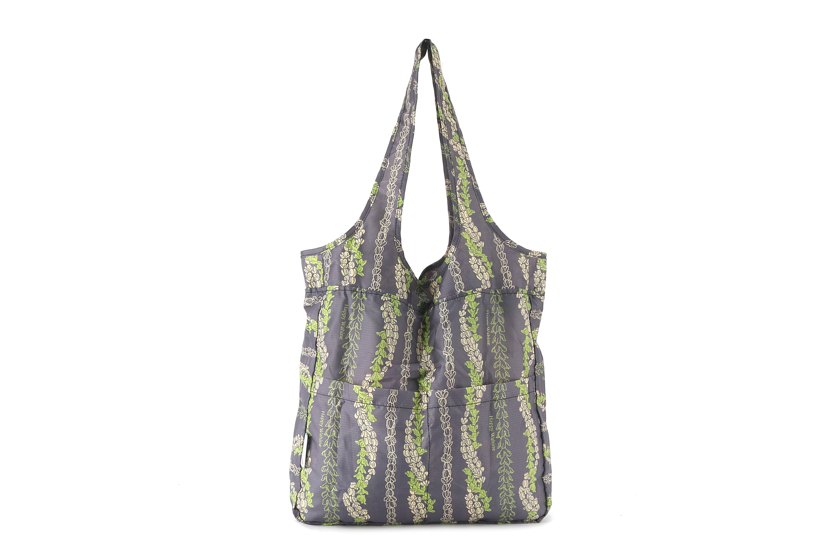 Foldable Reusable Shopping Bag - Jacqueline Pakalana Grey Tote for Groceries, Beach & Travel | Eco-Friendly Collapsible Carryall for Women & Men