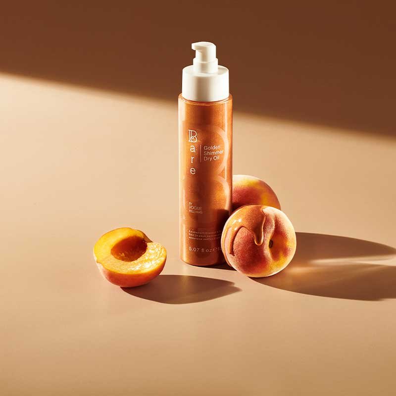 Bare by Vogue Golden Shimmer Dry Oil - Lightweight Body Glow for Summer, Beach & Special Occasions | Hydrating & Non-Greasy Formula