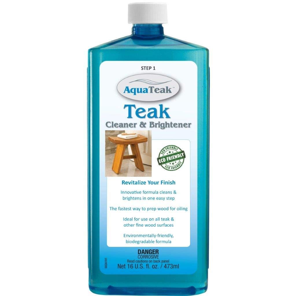 AquaTeak Premium Teak Wood Cleaner & Brightener - Restores & Protects Outdoor Furniture, Decks, and Boats - Ideal for Patio, Garden, and Marine Use