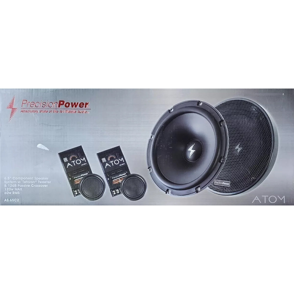 Precision Power AS.65C2 6.5 Inch ATOM Series Car Audio Component Speakers - High Performance Sound System for Vehicles, Trucks & SUVs - Perfect for Upgrading Factory Car Stereo & Enhancing Road Trip Music Experience