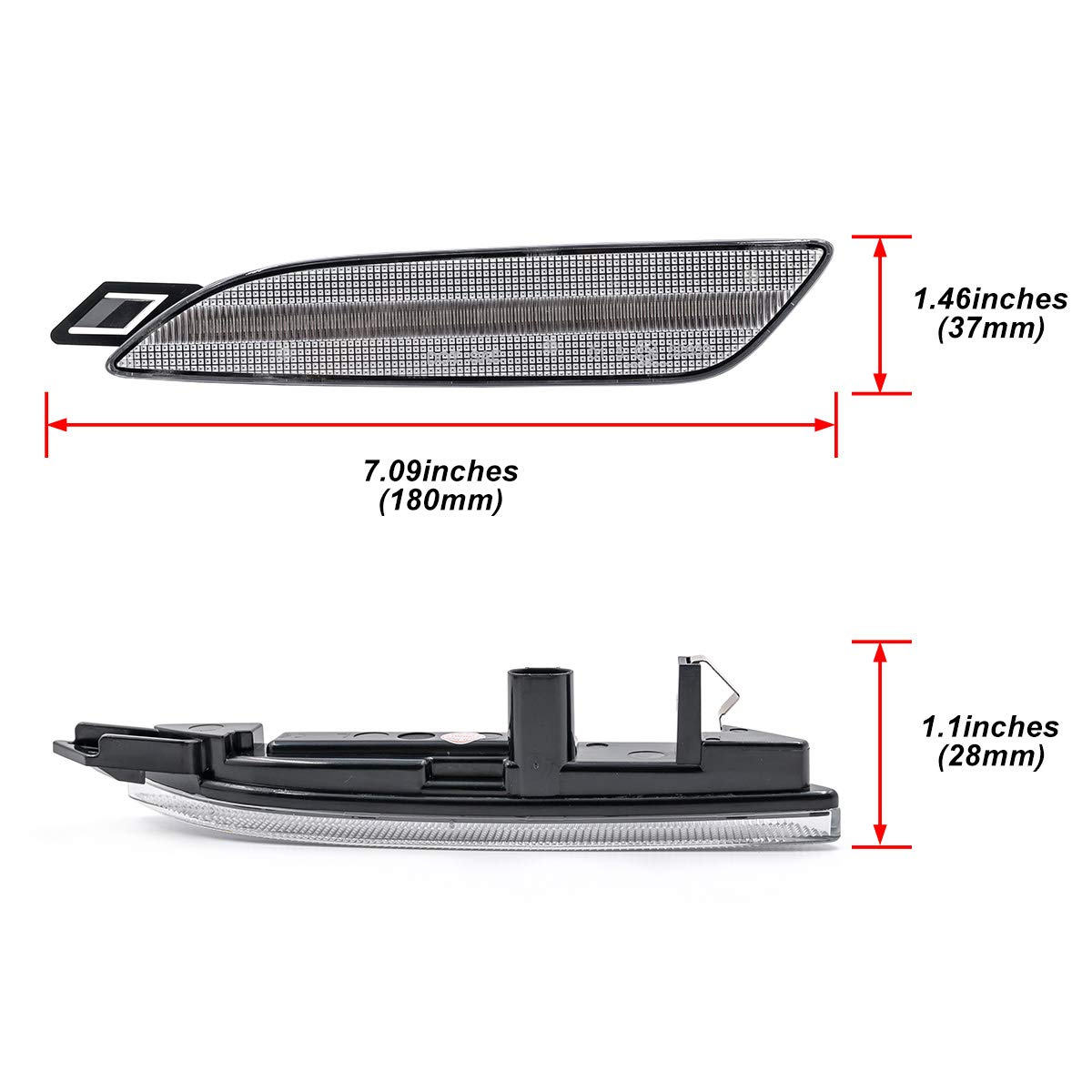 2014-2016 Porsche Panambera Amber LED Side Marker Lights - Clear Lens Turn Signal Lamps Kit (Left/Right) - Durable Replacement for Enhanced Visibility & Safety - Perfect for Night Driving & Custom Car Modifications