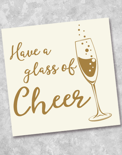 Glass of Cheer Beverage Napkins - 40 Count Party Napkins for Christmas, Thanksgiving & Holiday Celebrations - Perfect for Cocktail Parties, Dinner Gatherings & Festive Decorations