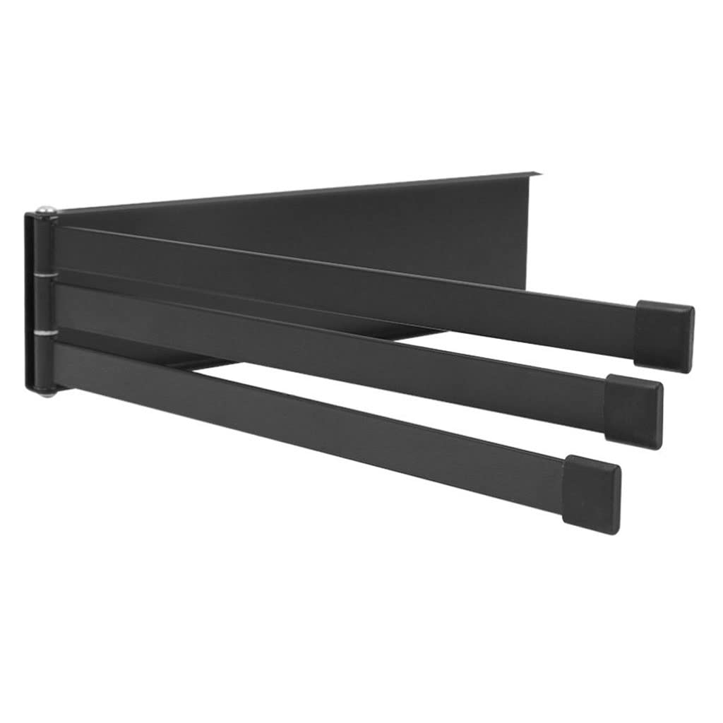 Rotating Folding Iron Towel Rack - Space Saving Bathroom Organizer with No Drill Installation for Hand Towels, Kitchen & Bathroom Storage (Wall Mount, Rustproof) - Perfect for Small Spaces, Apartments & Dorm Rooms