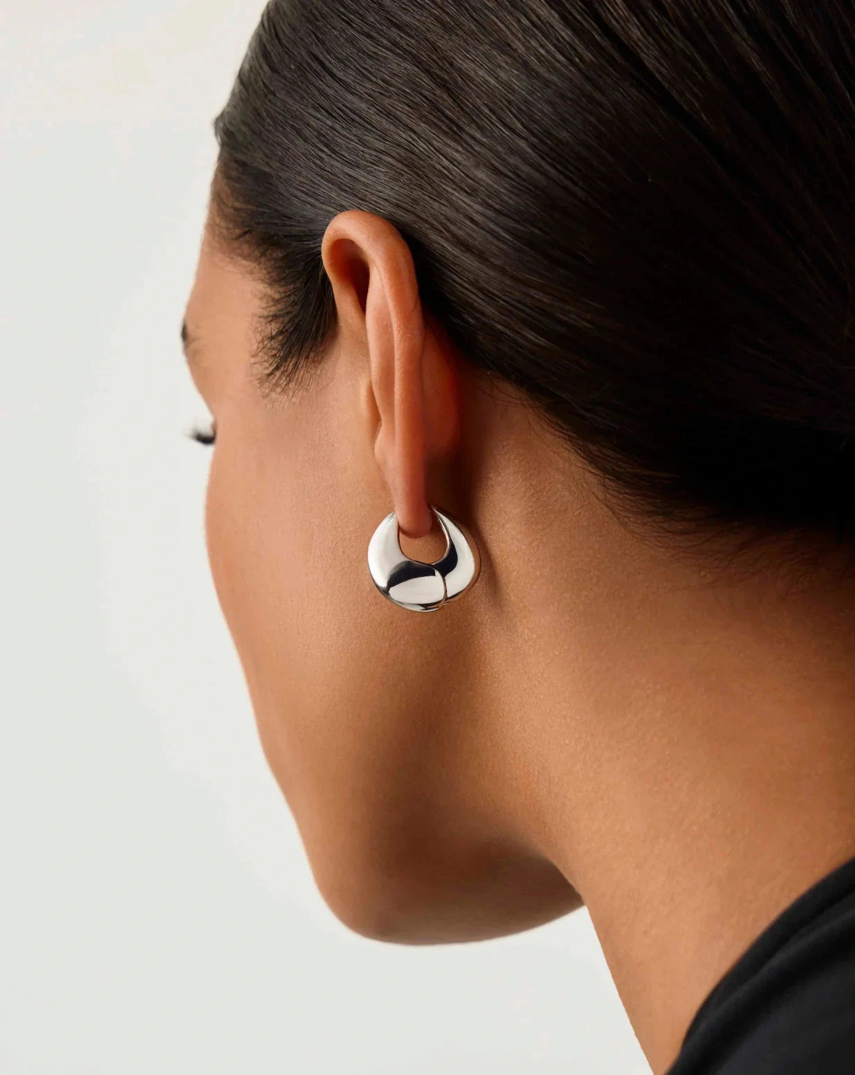 Stylish Sculptural Pebble Small Hoop Earrings - Silver Plated Dainty Jewelry for Women | Perfect for Everyday Wear, Office & Date Night