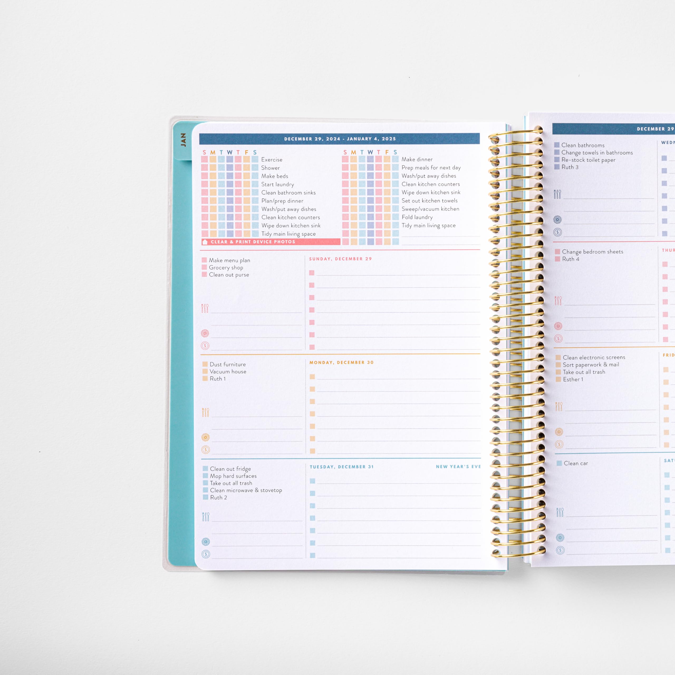 2025 Floral Home Planner with Stickers - Daily Checklist, Monthly Budget Worksheet & Calendar Layout - Vacation Planner for Work from Home - Coil Bound with Durable Poly Cover - Perfect for Remote Work, Family Organization & Travel Planning