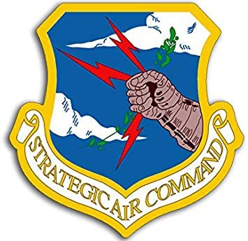 BRK Studio Shield Shaped USAF Strategic Air Command Vinyl Bumper Sticker - Military Air Force Decal for Cars, Trucks & Laptops - Perfect for Veterans, Enthusiasts & Patriotic Displays