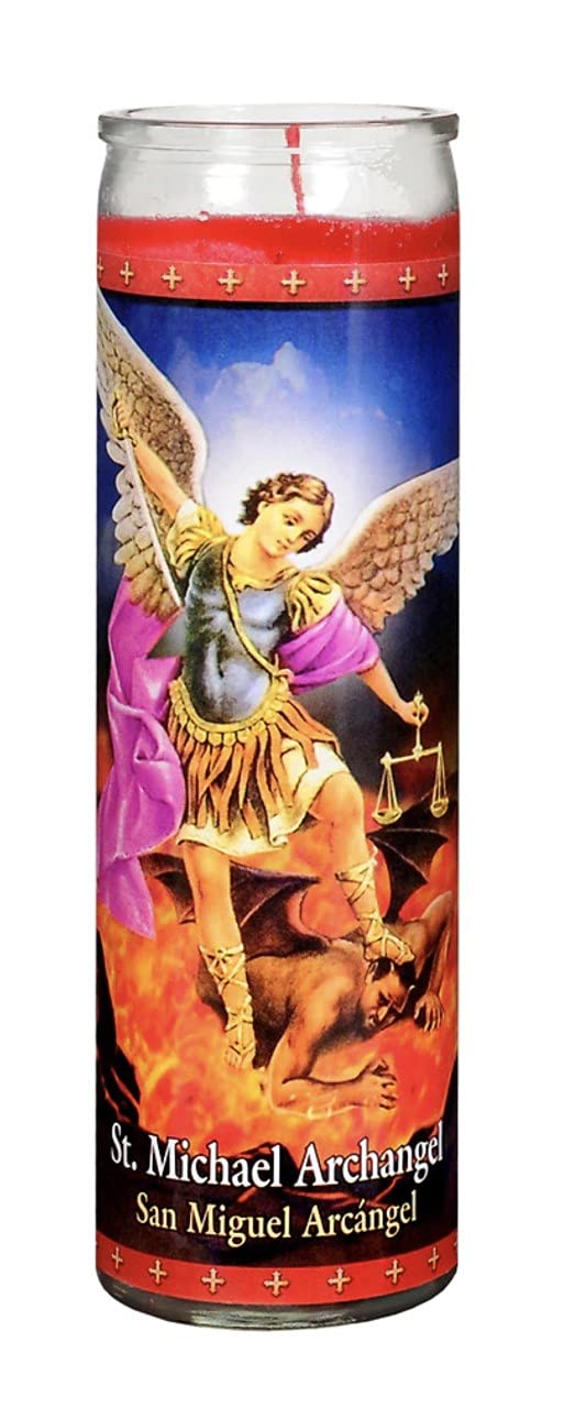 St. Jude & St. Michael Archangel Religious Prayer Candles - 8oz Red Glass Jar (2-Pack) for Home Altar, Catholic Devotion & Spiritual Protection