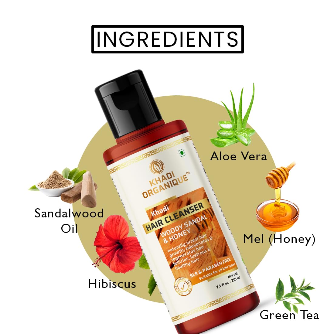 Khadi Organique Body Care Kit - Sandalwood & Honey Body Wash with Woody Sandal & Honey Shampoo | Natural Ayurvedic Skincare Set for Dry Skin & Hair | Perfect for Spa Day & Self-Care Routine