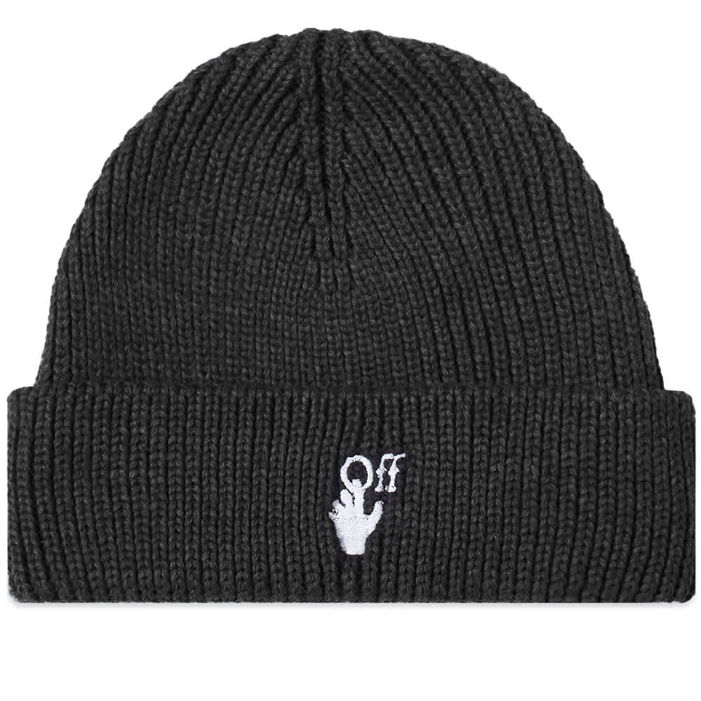 Off White Black Hand Logo Beanie - Unisex Winter Knit Hat for Men & Women - Perfect for Skiing, Snowboarding & Cold Weather Fashion