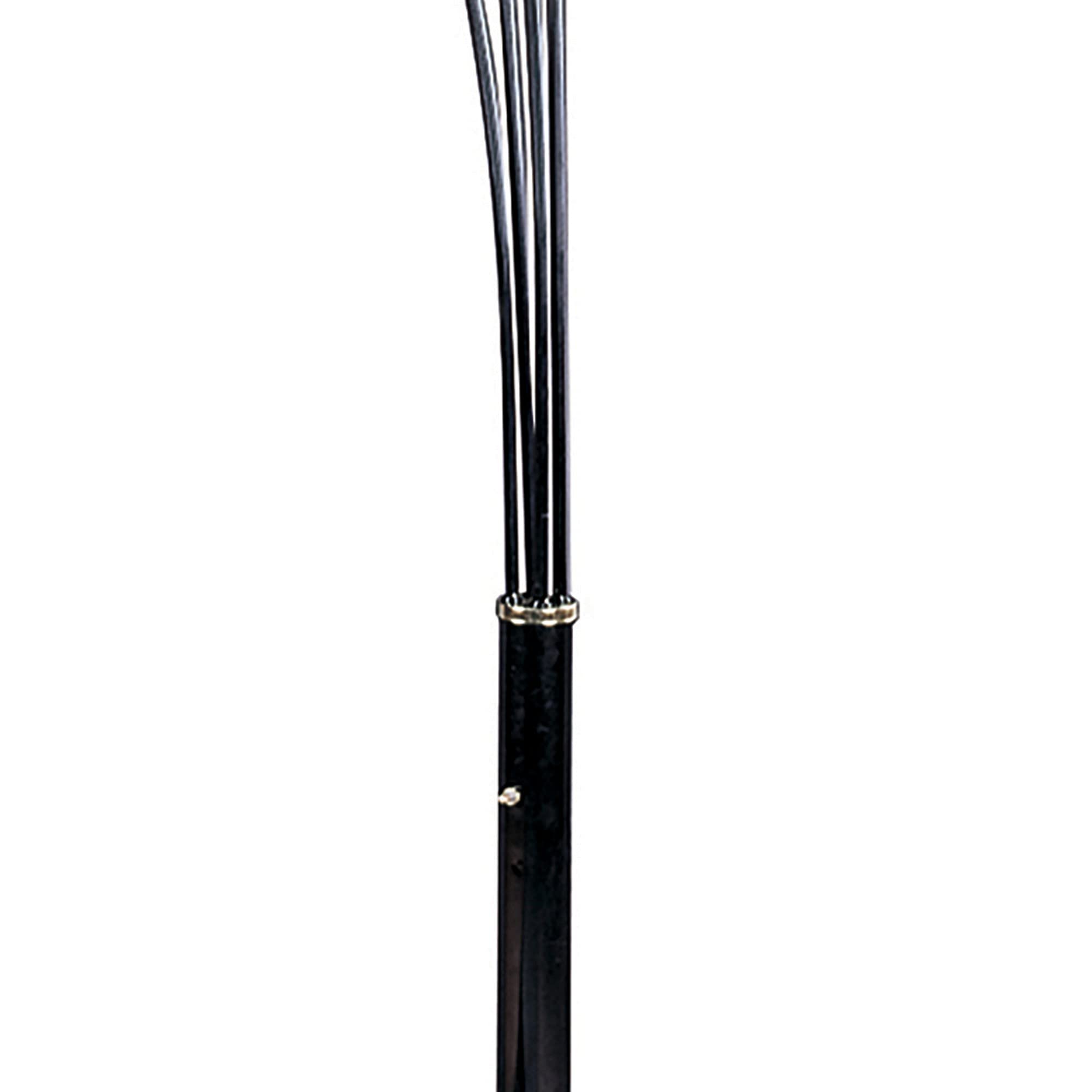Benjara Silver Floor Lamp with 4 Glass Drop Crystal Shades & Marble Base - Elegant Living Room Lighting for Bedroom, Office & Dining Area