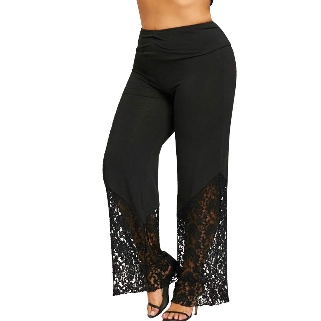 Plus Size Women's Ripped Hole Sport Leggings - High Waisted Stretchy Workout Pants for Yoga, Running & Gym | Elastic Comfort Fit Trousers