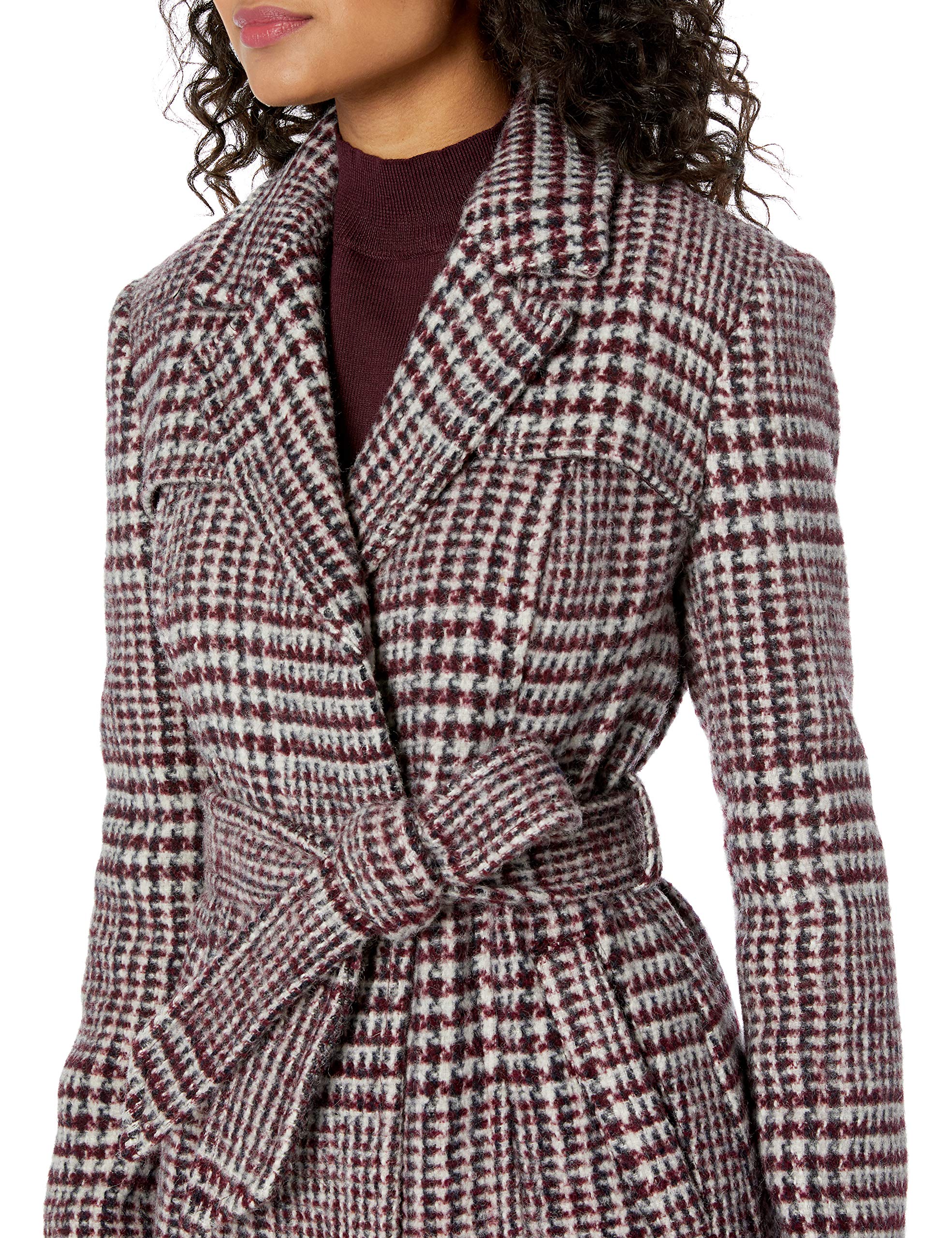 Cole Haan Women's Long Wool Trench Coat - Classic Winter Warm Coat with Belt, Water-Resistant Outerwear for Office, Travel & Formal Occasions