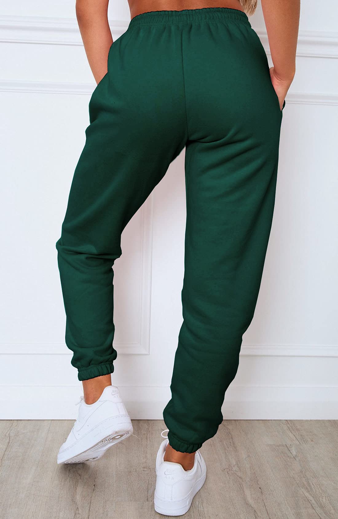 Waitfairy Women's High Waist Baggy Sweatpants with Pockets - Soft Jogger Pants for Lounge, Yoga & Running - Plus Size Casual Athletic Pants