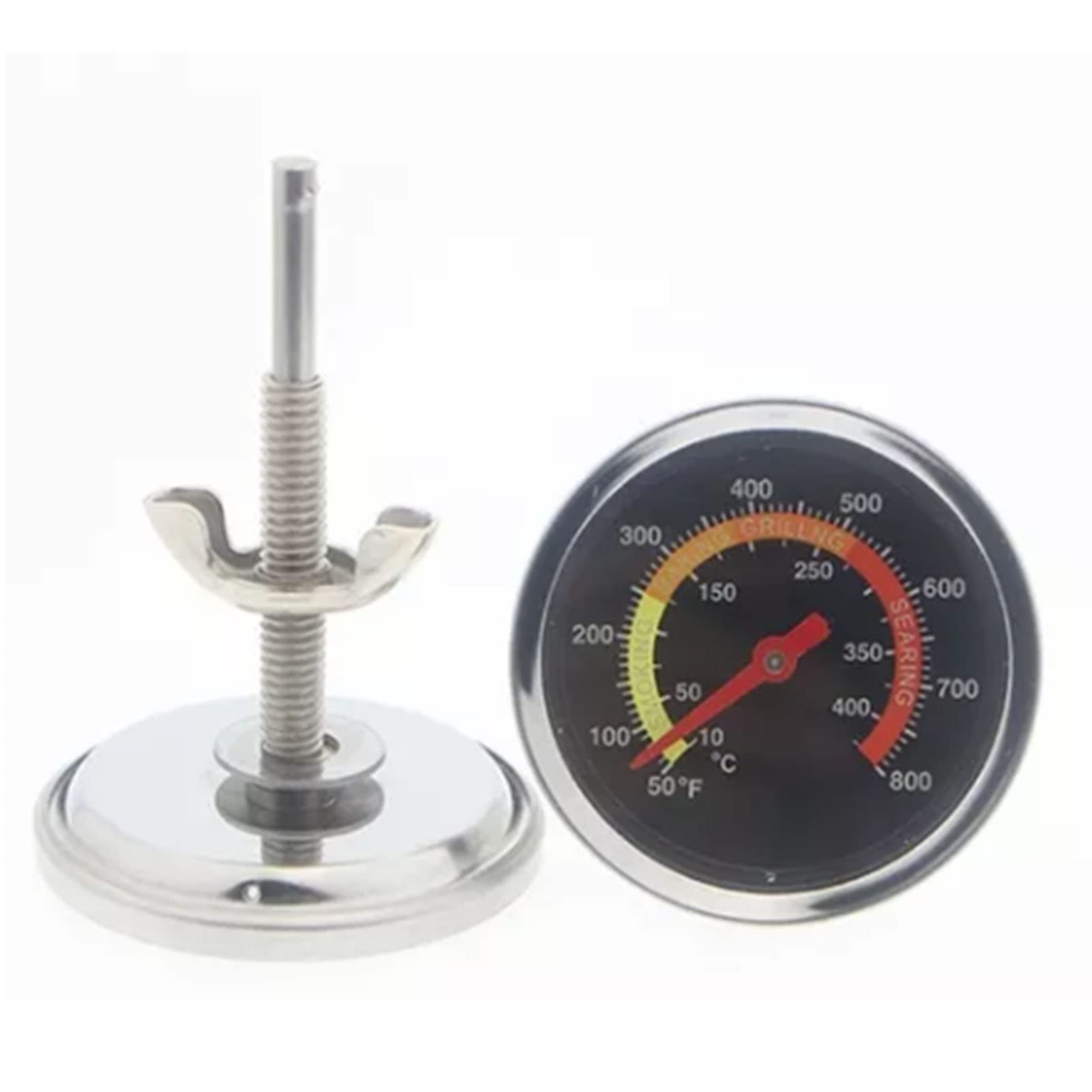 Professional Bimetal Grill Thermometer 50-400°C - Heavy Duty Metal Oven Thermometer for BBQ, Smoker, Baking & Roasting - Accurate Temperature Gauge for Kitchen, Camping & Outdoor Cooking
