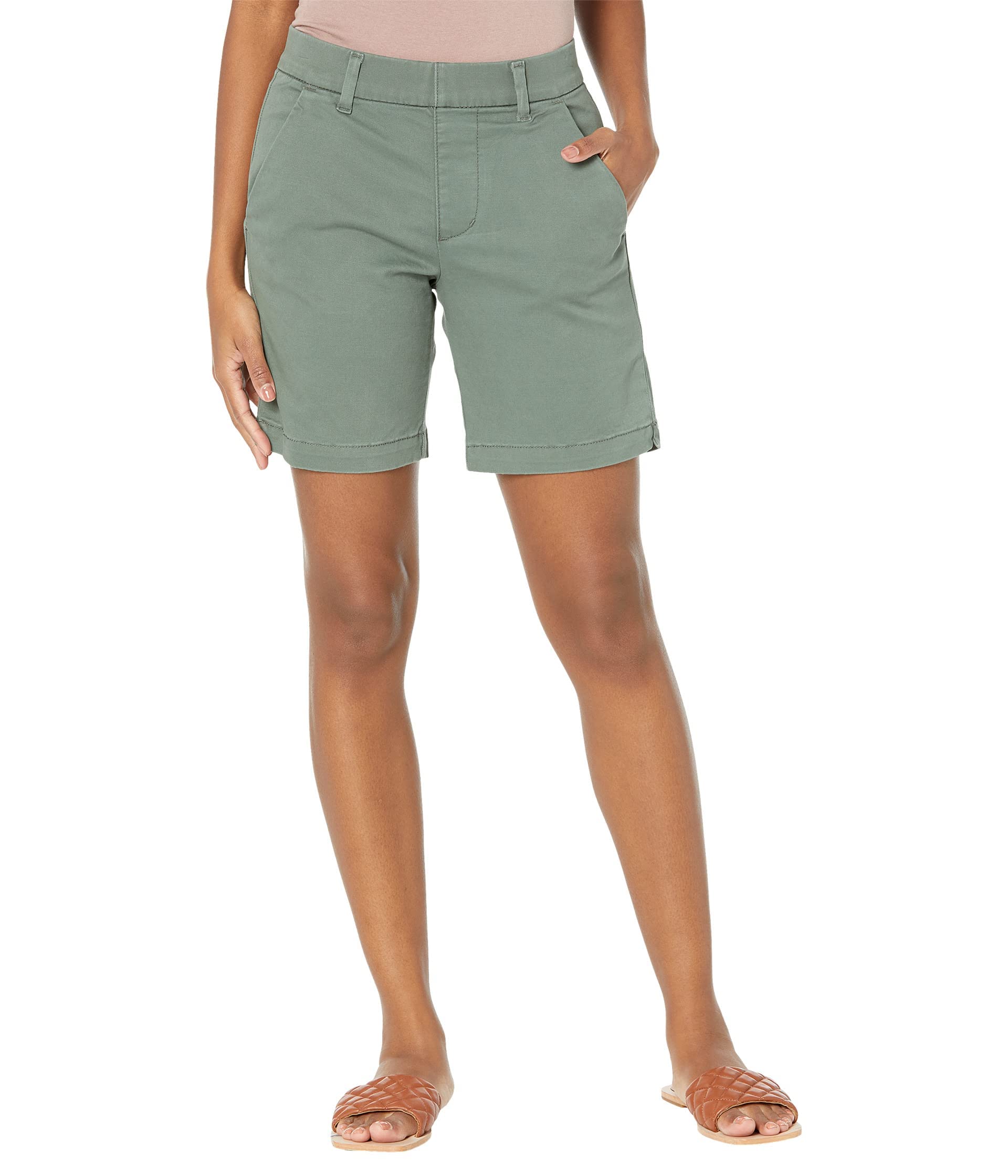 Jag Jeans Women's Petite Maddie Mid Rise 7-inch Denim Shorts - Perfect for Summer Outfits, Casual Wear & Beach Vacations