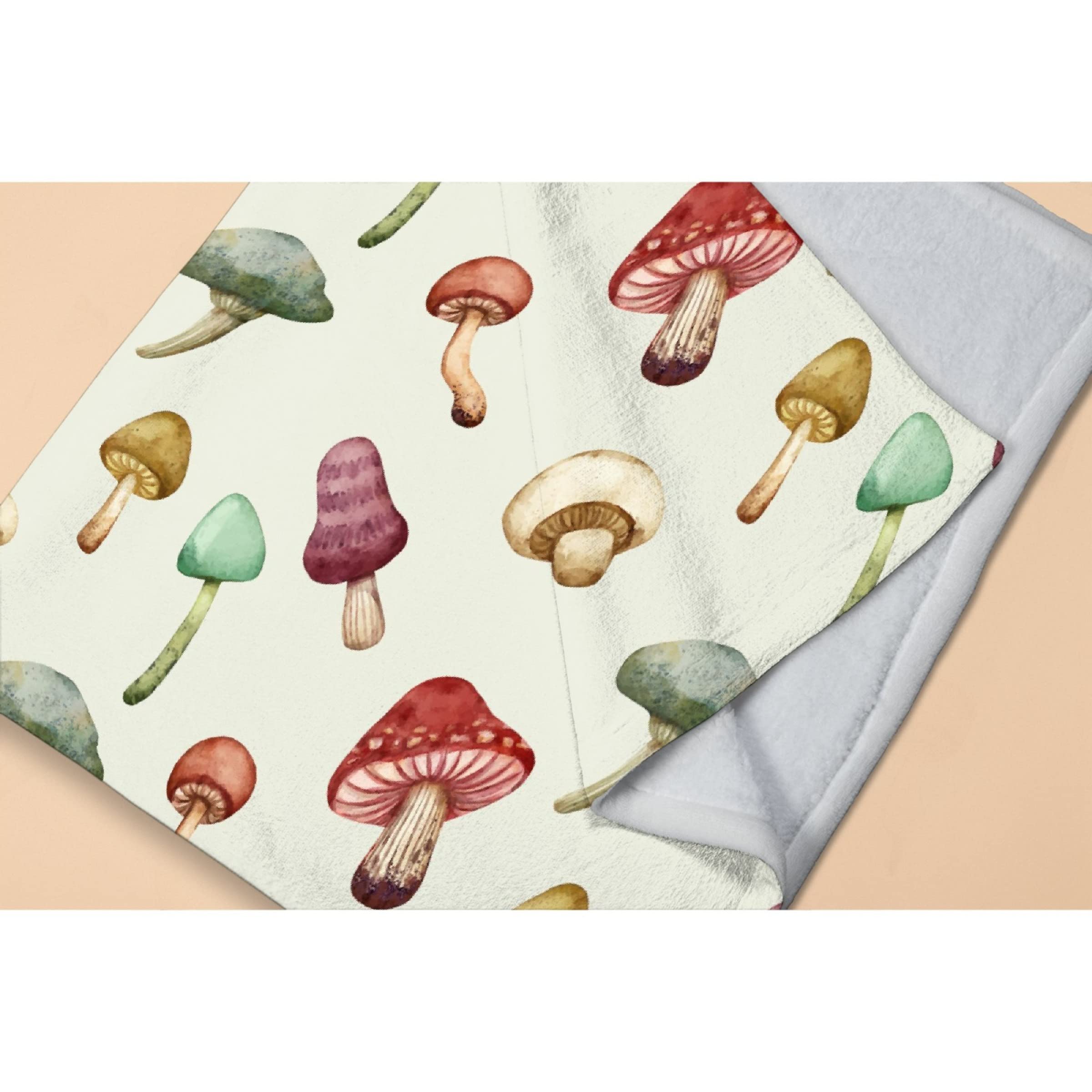 **Avalokitesvara Wild Forest Mushroom Flannel Blanket – Ultra Soft & Warm 80x60 Inch – Cozy Throw for Bed, Couch, Sofa – Perfect for Adults, Winter Nights & Home Decor**