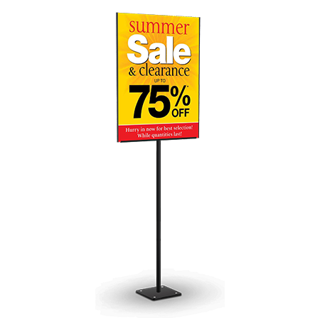 11x14 Lightweight Countertop Pedestal Sign Stand - Single Sided Fixed Height 18