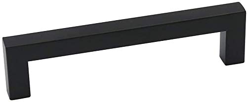50 Pack Modern Black Cabinet Pulls - Stainless Steel Square Bar Drawer Handles for Kitchen Cabinets, Dressers & Furniture (4 Inch Hole Centers) | Durable & Stylish Hardware for Home Renovation & DIY Projects