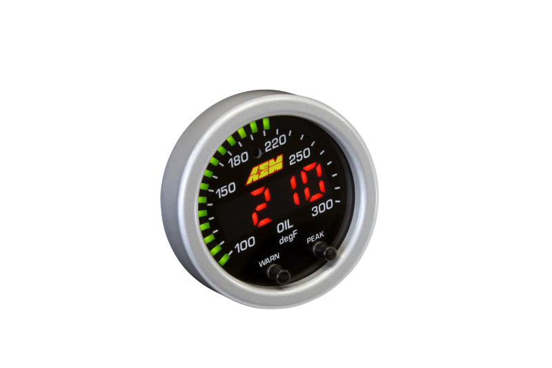AEM X Series Temperature Gauge Kit 100-300F - Black Bezel & Water Temp Faceplate | Performance Monitoring for Cars, Trucks, Boats | Engine & Fluid Temperature Measurement