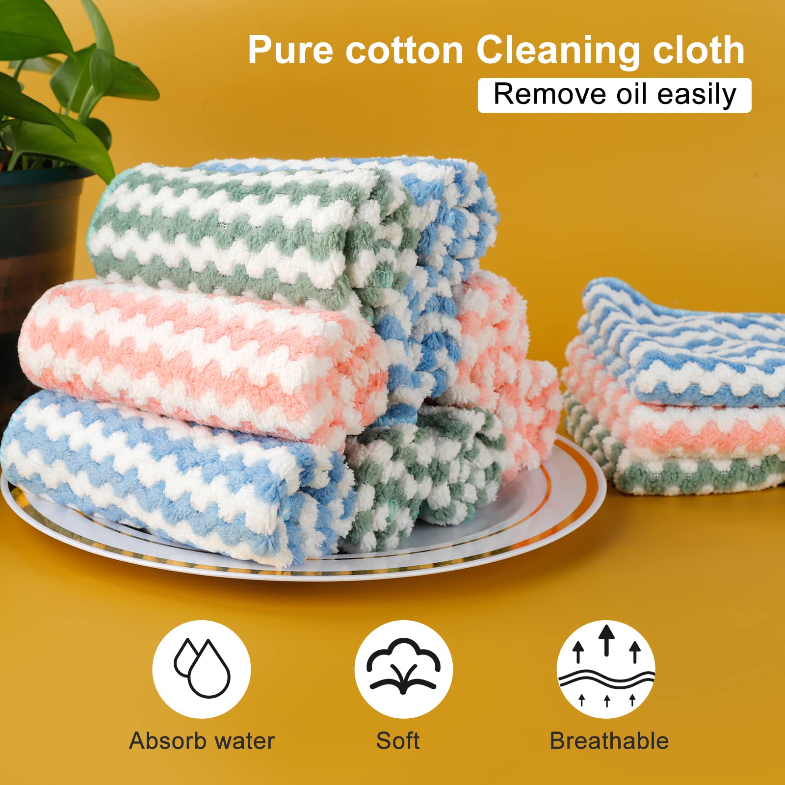 Premium Microfiber Cleaning Cloths - Super Absorbent Dish Towels & Kitchen Rags for Washing Dishes, Dusting, and Household Cleaning - Ideal for Kitchen, Bathroom, and Car Detailing