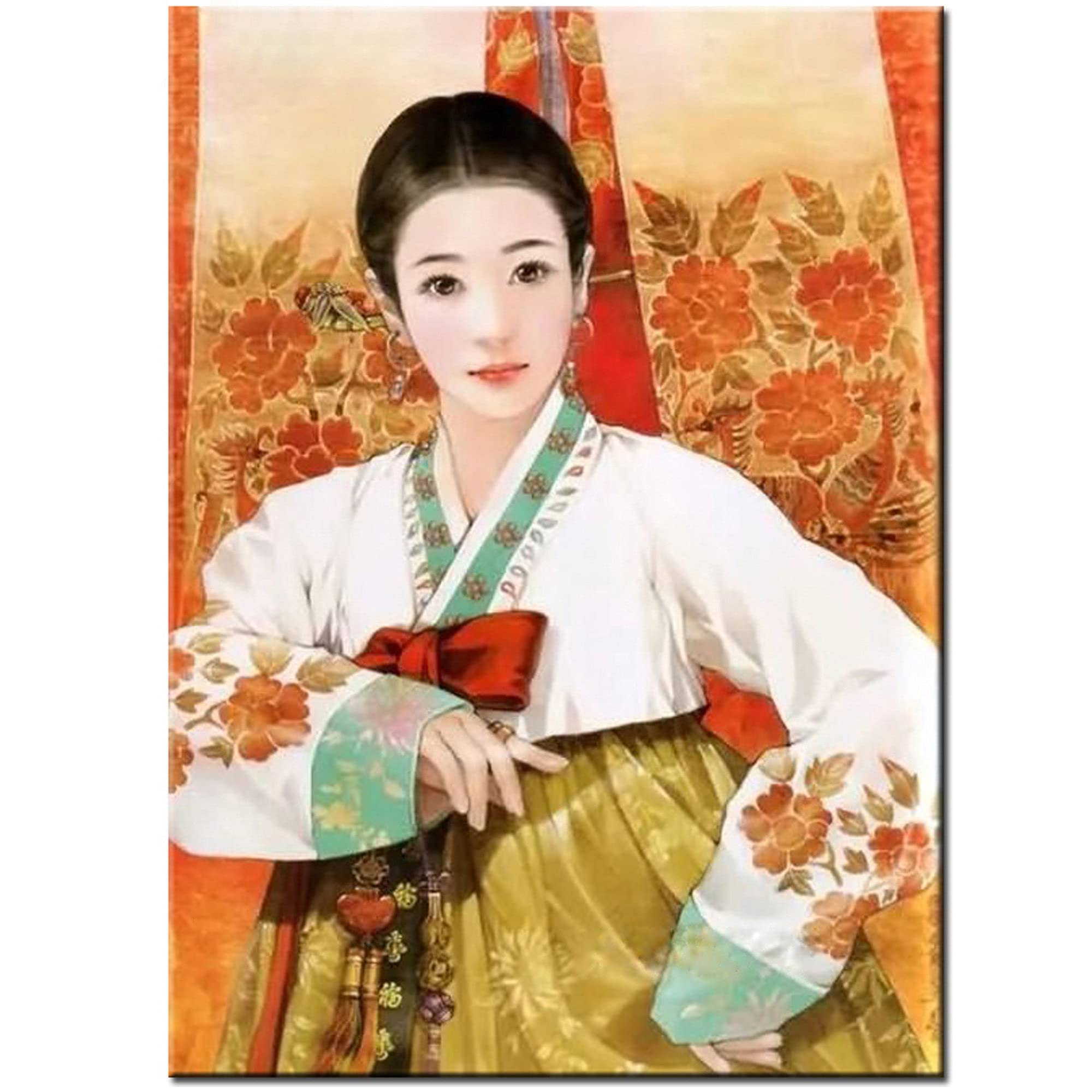 500-Piece Wooden Puzzle - Korean Girl in Traditional Clothing for Adults & Kids | Family Game Night Gift