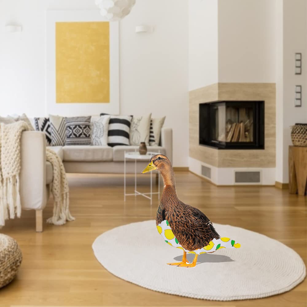 Yanmucy Washable Chicken Diapers for Ducks & Geese - Reusable Pet Poultry Diapers with Fruit Print (Lemon, Medium Size) - Perfect for Hens, Roosters & Backyard Birds