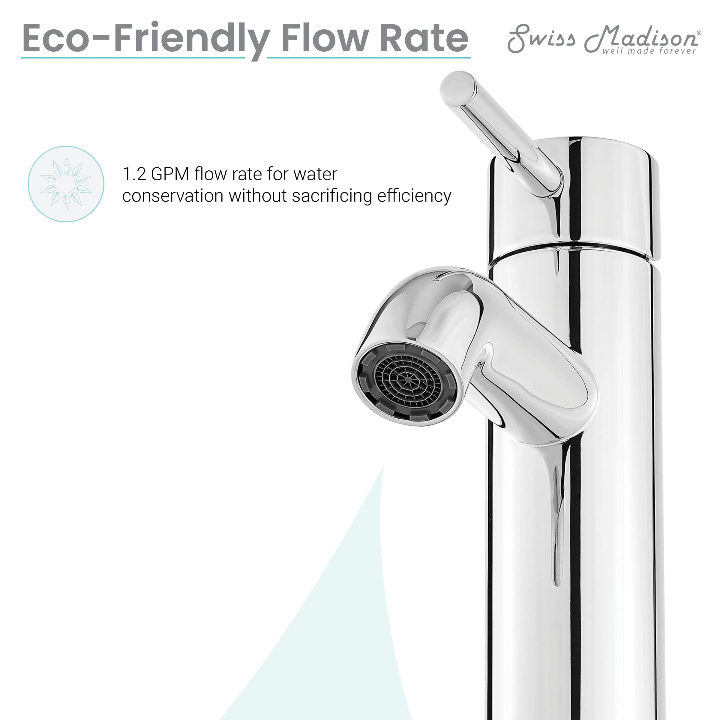 Chrome Ivy Single Hole Single Handle Bathroom Faucet - Modern Water-Saving Design for Sink, Vanity, and Powder Room